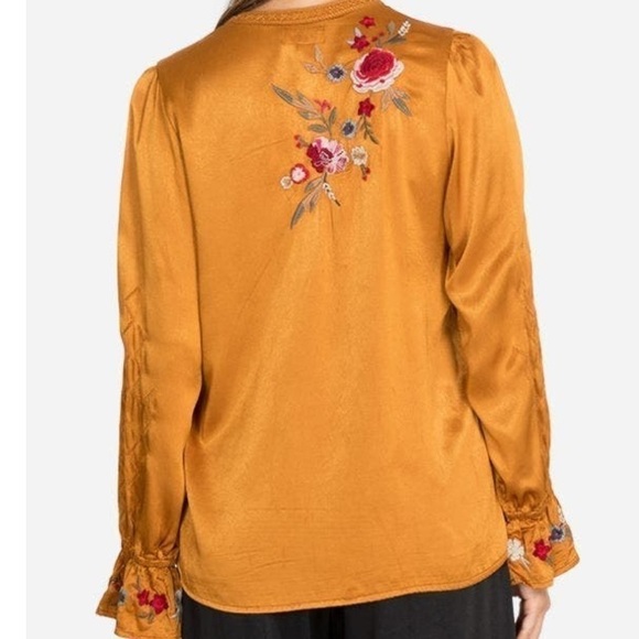 Johnny Was Heavily Embroidered Roma Victorian Prairie Blouse In Topaz NWT - Picture 2 of 9